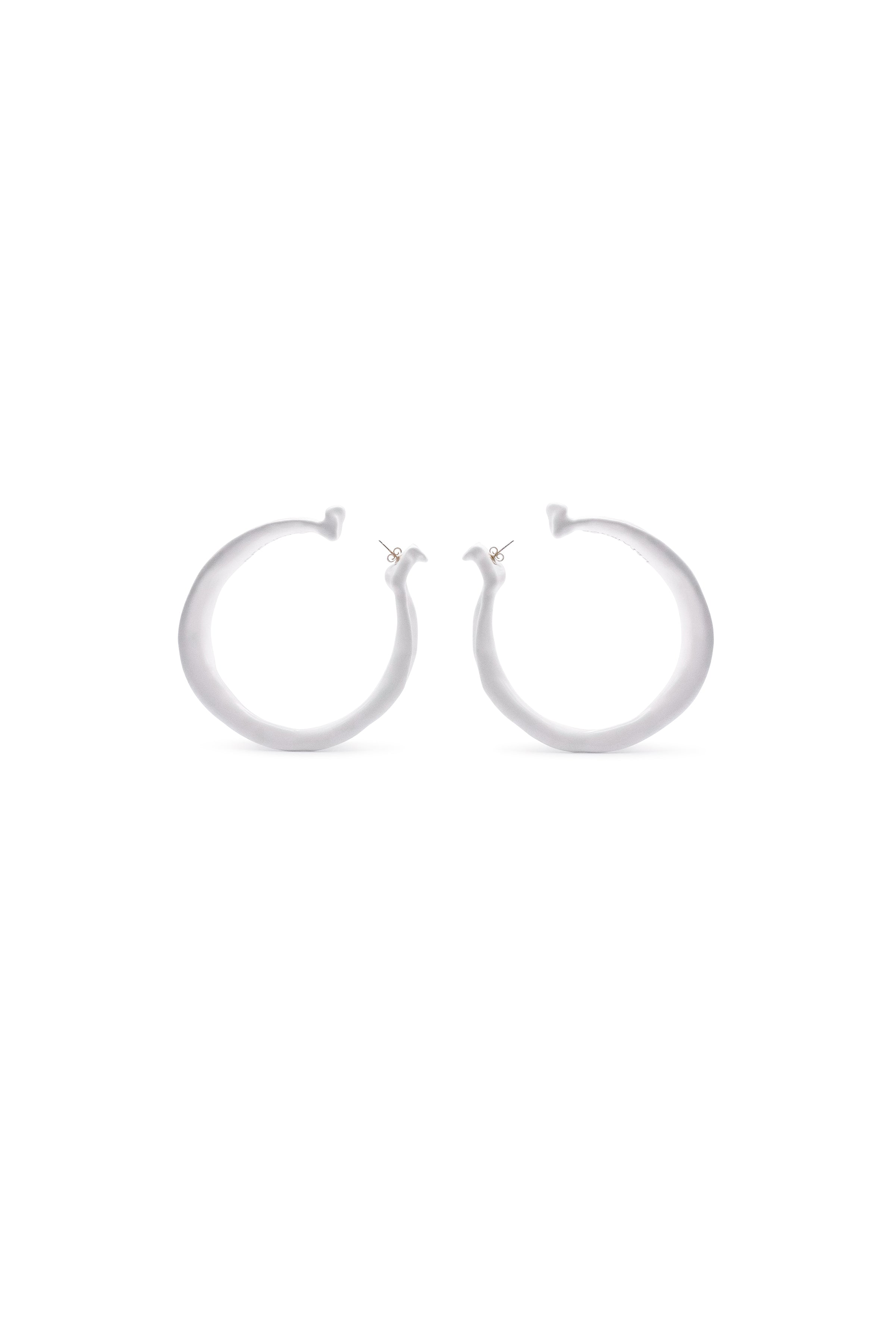 MEDIUM FAÏENCE HOOPS WHITE