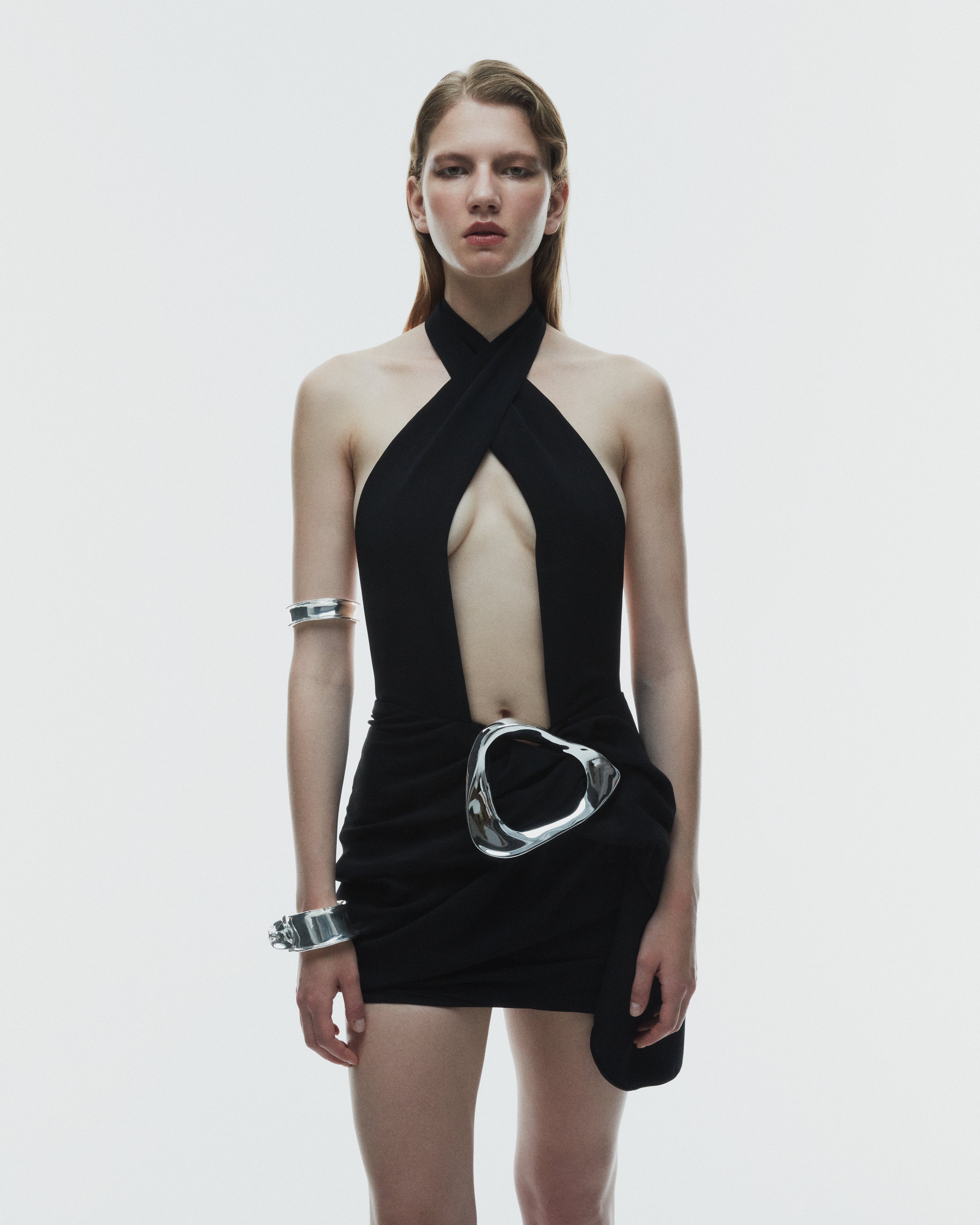 FAÏENCE WRAP-UP MINI DRESS